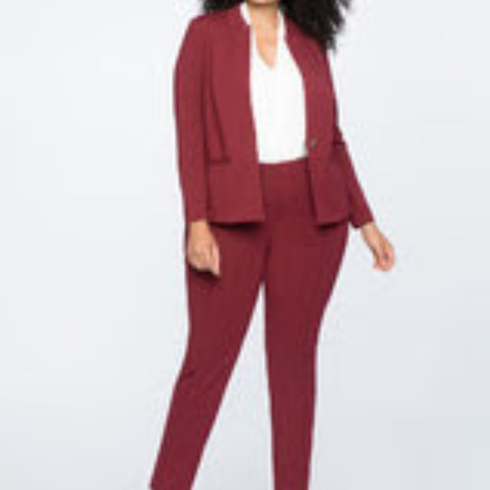 ELOQUI WOMEN 9 to 5 STRETCH WORK BLAZER IN CABERNET WOMEN SIZE 14